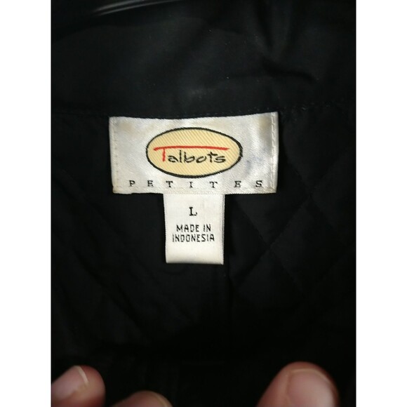 Talbots Woman LP Black Quilted Vest Pockets Full Zip Lightweight Outdoor Casual - Picture 6 of 10